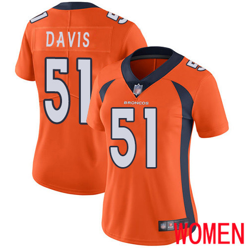 Women Denver Broncos #51 Todd Davis Orange Team Color Vapor Untouchable Limited Player Football NFL Jersey->women nfl jersey->Women Jersey